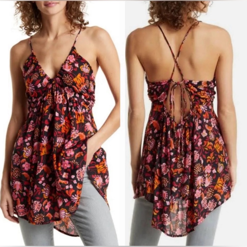 New Free People Pixie Cross Back Tunic Top Small